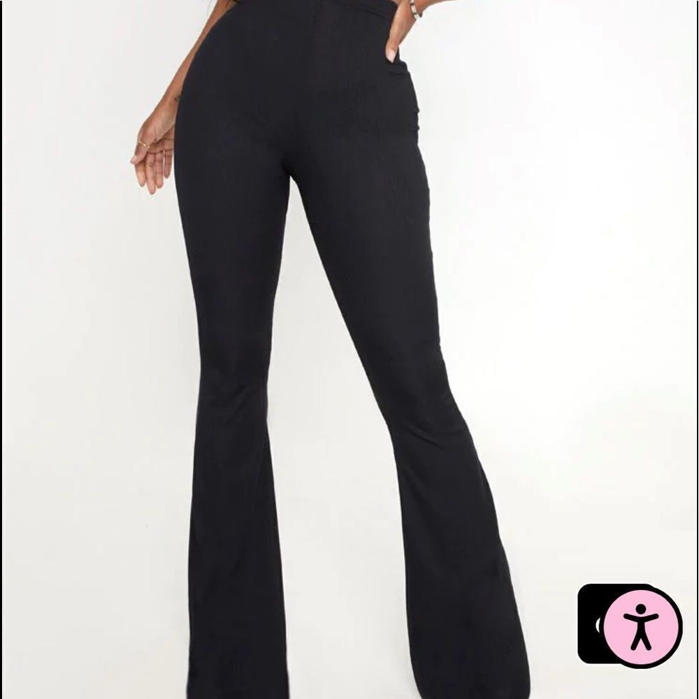 Shape Black‎ Ribbed Flared Pants